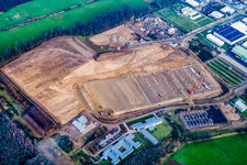 Drone image of Am Horst industrial area in the district Minderslachen in Kandel in the state Rhineland-Palatinate, Germany