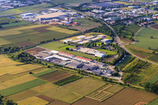 Tankpool24 and AS 24 filling stations and an industrial park with Georg Fischer Fluorpolymer Products GmbH and Barth Medienhaus GmbH | Advertising agency | Digital agency in the district Altdorf in Ettenheim in the state Baden-Wuerttemberg, Germany