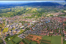 City overview from the west in Ettenheim in the state Baden-Wuerttemberg, Germany