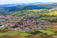 View of the town from the southwest in Mahlberg in the state Baden-Wuerttemberg, Germany