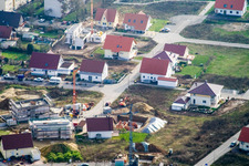 On the high trail in Kandel in the state Rhineland-Palatinate, Germany viewn from the air