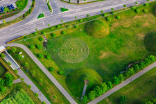 Green space at Roland-Mack-Ring in Rust in the state Baden-Wuerttemberg, Germany