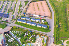 Container settlement at the Rulantica expansion site in Europapark Rust in Rust in the state Baden-Wuerttemberg, Germany