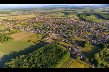 View of the town from the northwest in Wittisheim in the state Bas-Rhin, France