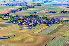 Village view from the north in Schwobsheim in the state Bas-Rhin, France
