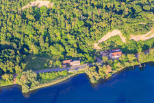 Aerial view of Limberg am Rhein with Restaurant Zur Limburg in Sasbach am Kaiserstuhl in the state Baden-Wuerttemberg, Germany