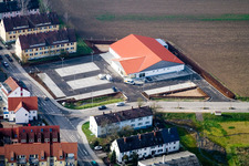 Aerial photograpy of New Netto market building in Kandel in the state Rhineland-Palatinate, Germany