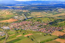 City view from the west in Riegel am Kaiserstuhl in the state Baden-Wuerttemberg, Germany