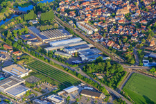 Leopoldstraße industrial area with G Herbert Hipp Verpackungs GmbH and VCM in Riegel am Kaiserstuhl in the state Baden-Wuerttemberg, Germany