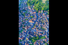 Aerial view of Main Street in Malterdingen in the state Baden-Wuerttemberg, Germany