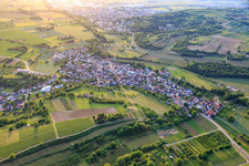 View of the winegrowing village from the east in the district Wagenstadt in Herbolzheim in the state Baden-Wuerttemberg, Germany