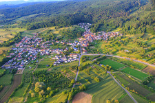 Village view from the southwest in the district Wallburg in Ettenheim in the state Baden-Wuerttemberg, Germany