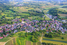 Aerial view of Village view from the northwest with Schmieheim Castle in the district Schmieheim in Kippenheim in the state Baden-Wuerttemberg, Germany