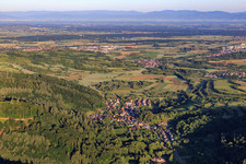 Aerial view of Village view from the east in the district Bleichheim in Herbolzheim in the state Baden-Wuerttemberg, Germany