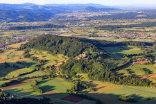 Breitenbachtal with fortress ruins Hochburg near Emmendingen from the north in the district Mühlebächle in Sexau in the state Baden-Wuerttemberg, Germany