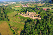 Fortress ruins Hochburg near Emmendingen from the east in the district Windenreute in Emmendingen in the state Baden-Wuerttemberg, Germany