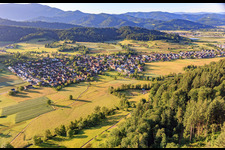 Village view from the northwest in Sexau in the state Baden-Wuerttemberg, Germany