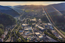 City view in the Elz Valley from the southwest in Waldkirch in the state Baden-Wuerttemberg, Germany