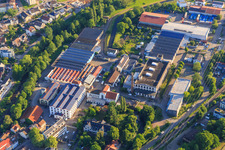 Industrial area at the Gewerbekanal with Ganter Interior GmbH - general contractor for interior design, Tobias Brüsch and Moto-Thek warehouse sales in the district Kollnau in Waldkirch in the state Baden-Wuerttemberg, Germany