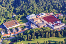 Aerial view of Gütermann GmbH in Gutach im Breisgau in the state Baden-Wuerttemberg, Germany