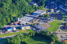 Telfer Straße industrial estate with Gustav Winterhalter slaughterhouse, Becherer Möbelwerkstätten Innenausbau GmbH, Hin car dealership headquarters Elzach, sewage treatment plant Elzach in the district Weinersberg in Elzach in the state Baden-Wuerttemberg, Germany