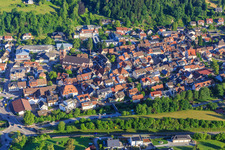 Aerial view of View from the southeast in Elzach in the state Baden-Wuerttemberg, Germany