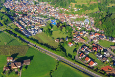 Village view in the Elz Valley from the northeast in the district Wellishöfe in Elzach in the state Baden-Wuerttemberg, Germany