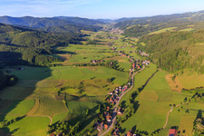 Elztal from the northeast in the district Unterprechtal in Elzach in the state Baden-Wuerttemberg, Germany