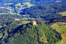 Castle ruins Hohengeroldseck on the Schloßberg from the south in Seelbach in the state Baden-Wuerttemberg, Germany