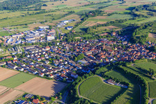 View from the north in Eichstetten am Kaiserstuhl in the state Baden-Wuerttemberg, Germany