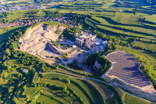 Aerial view of Quarry Bötzingen of HANS G. HAURI KG Mineralstoffwerke in the district Oberschaffhausen in Bötzingen in the state Baden-Wuerttemberg, Germany
