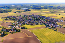 Village view from the north in the district Gündlingen in Breisach am Rhein in the state Baden-Wuerttemberg, Germany