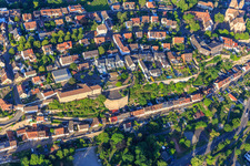 Jump between Schulgasse and Fischerhalde in Breisach am Rhein in the state Baden-Wuerttemberg, Germany