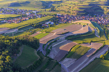 Construction site for the re-leveling of terraced vineyards in the district Oberrotweil in Vogtsburg im Kaiserstuhl in the state Baden-Wuerttemberg, Germany
