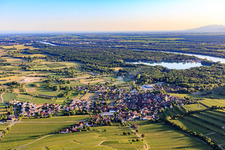 Wine-growing village in the Kaiserstuhl from the north in the district Burkheim in Vogtsburg im Kaiserstuhl in the state Baden-Wuerttemberg, Germany