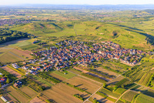 Village overview from the south in the district Jechtingen in Sasbach am Kaiserstuhl in the state Baden-Wuerttemberg, Germany