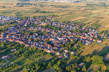 Overview of the town from the west in the district Oberhausen in Rheinhausen in the state Baden-Wuerttemberg, Germany