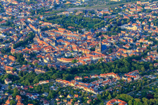 Aerial view of City view from the southwest in Aschersleben in the state Saxony-Anhalt, Germany
