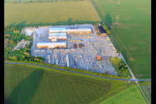 Aerial photograpy of BERDING CONCRETE GmbH in the district Badeborn in Ballenstedt in the state Saxony-Anhalt, Germany