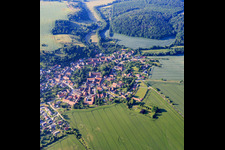 Village view from the northwest in the district Alterode in Arnstein in the state Saxony-Anhalt, Germany
