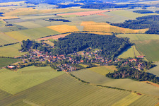 Village view from the northwest in the district Bräunrode in Arnstein in the state Saxony-Anhalt, Germany