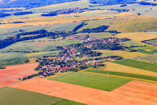 Village view from the north in the district Greifenhagen in Arnstein in the state Saxony-Anhalt, Germany