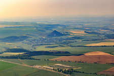 Conical slate dump in the district Hübitz in Gerbstedt in the state Saxony-Anhalt, Germany