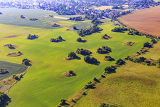 Ice Age kameshügel form uncultivable gaps in the fields in Mansfeld in the state Saxony-Anhalt, Germany