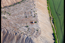 Aerial view of Pyramid of the Mansfelder Land - slate dump from the southeast in the district Hübitz in Gerbstedt in the state Saxony-Anhalt, Germany