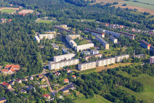 Prefabricated housing estates in the musicians' quarter in Hettstedt in the state Saxony-Anhalt, Germany