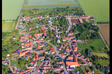 Village overview from the southeast in the district Arnstedt in Arnstein in the state Saxony-Anhalt, Germany