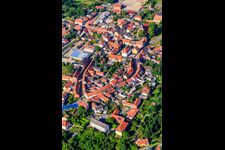Aerial photograpy of Historic town center in the district Ermsleben in Falkenstein in the state Saxony-Anhalt, Germany