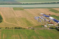 Aerial view of Airport Commercial Airfield Ballenstedt/Quedlinburg in the district Asmusstedt in Ballenstedt in the state Saxony-Anhalt, Germany