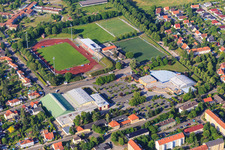 VfB Germania Peace Stadium Halberstadt and Leisure and Sports Center Halberstadt in Halberstadt in the state Saxony-Anhalt, Germany